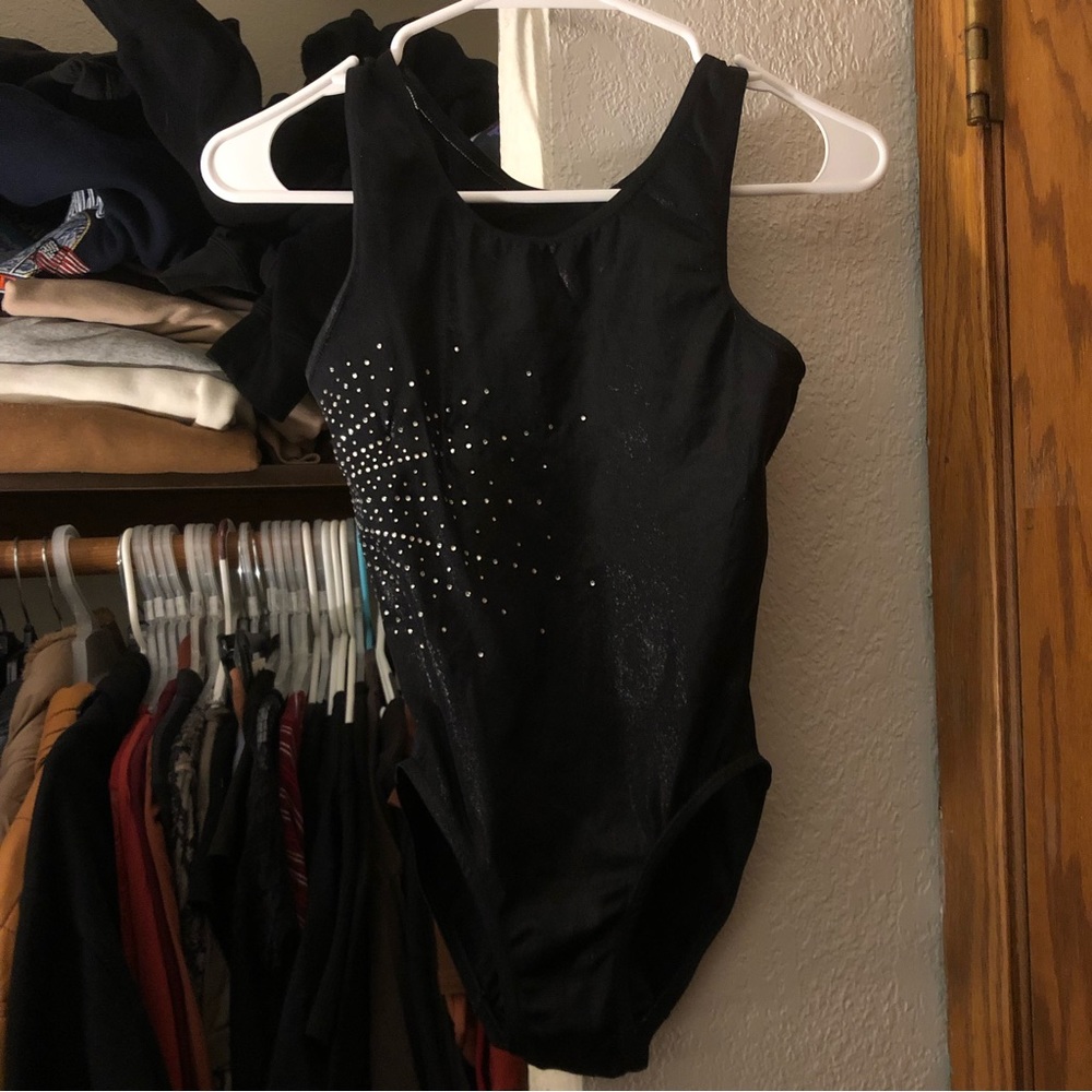 black rhinestone leotard